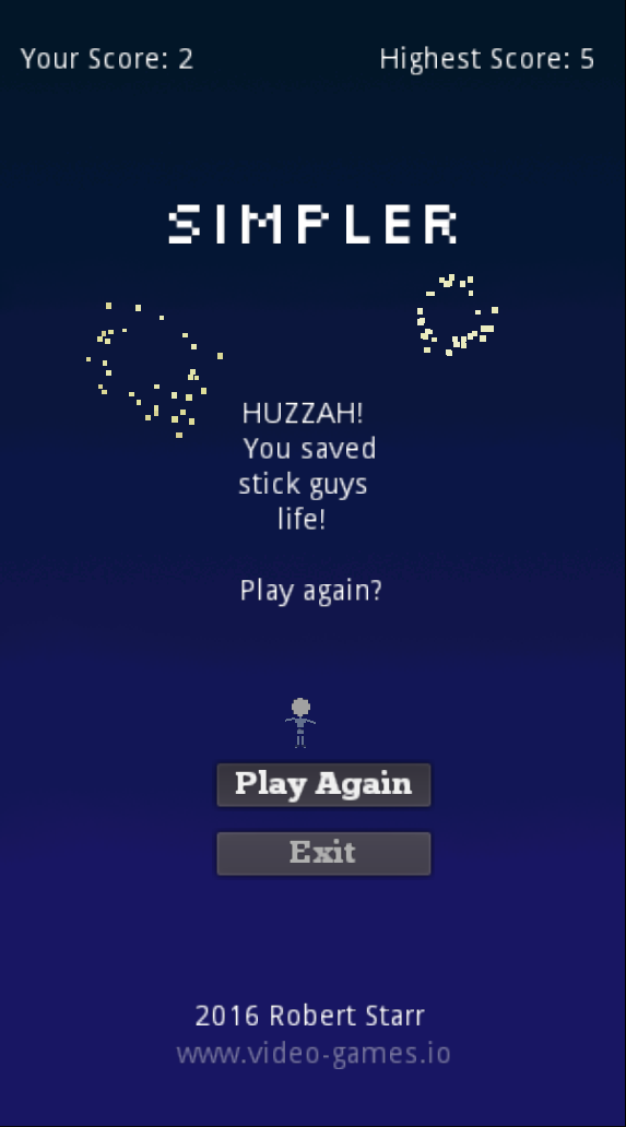 Hangman win screen
